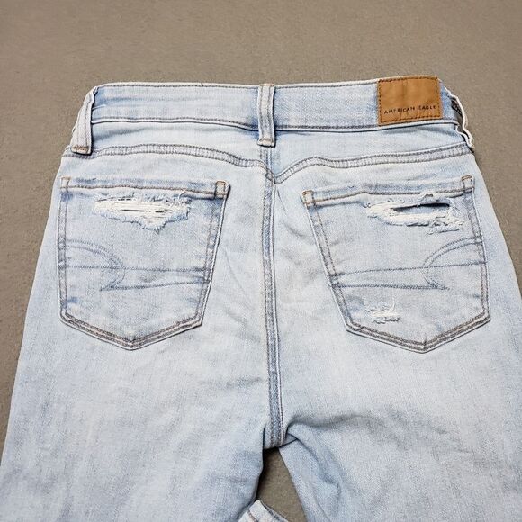 American Eagle next level Stretch Size 0 regular Hi-Rise distressed Jegging - Picture 13 of 16